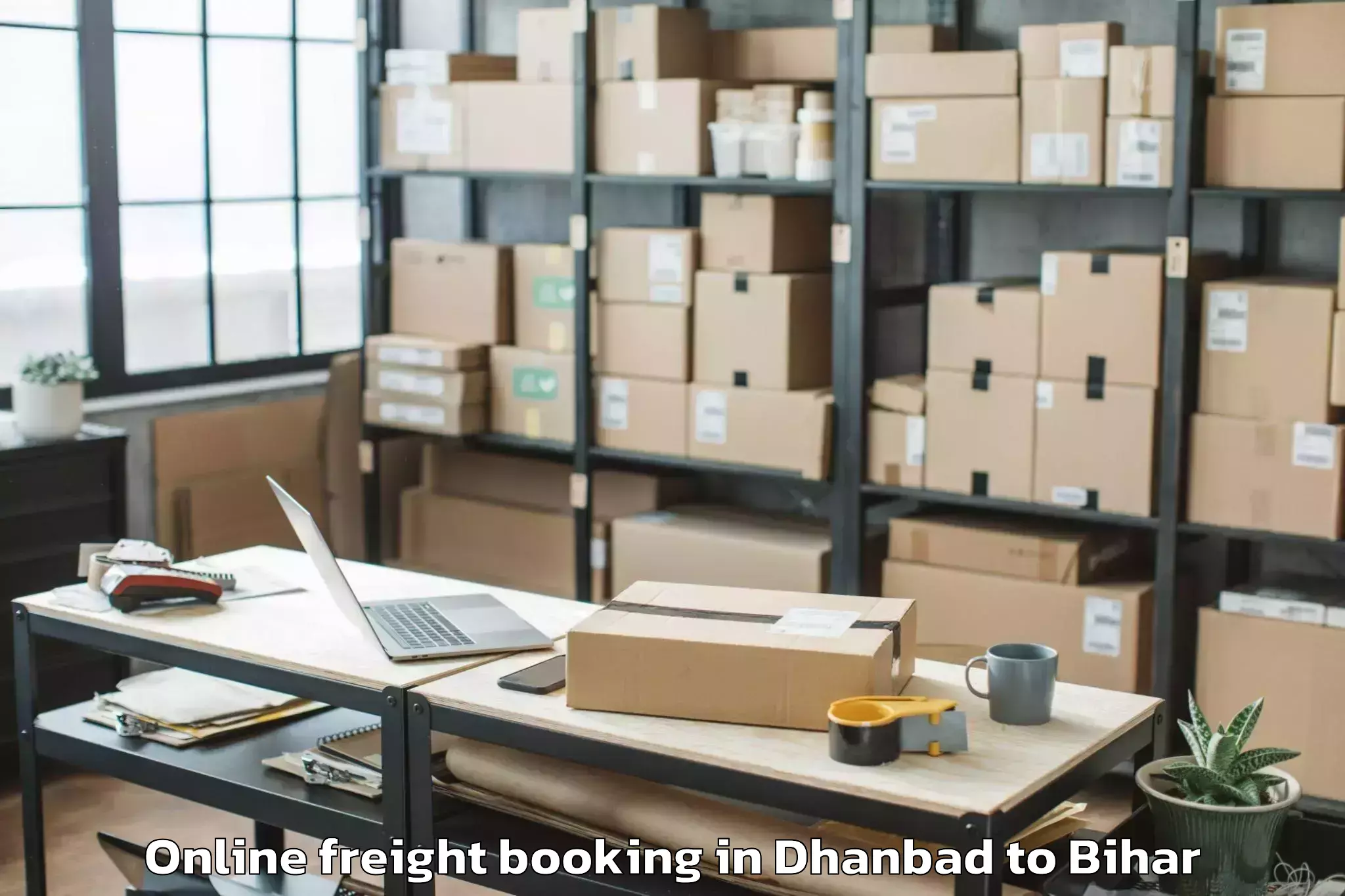 Easy Dhanbad to Karai Parsurai Online Freight Booking Booking